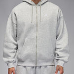 jordan Men's Air Brooklyn Fleece Full-Zip Hoodie Gray - szürke pulóver