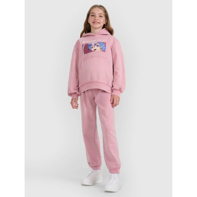 Girls' sweatshirt with hood, open, 4F 4FJRAW25TSWSF2294-54S kapucnis pulóver