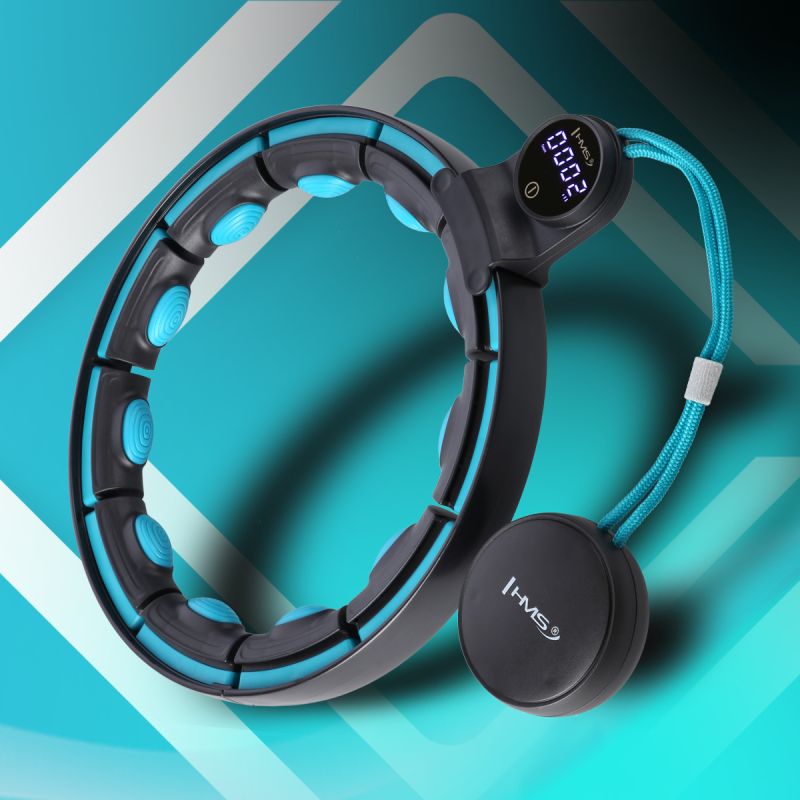 HMS Hhm17 Hula Hop Black/Turquoise With Magnets And Weight + Counter fekete edzéssegítő 17-44-589