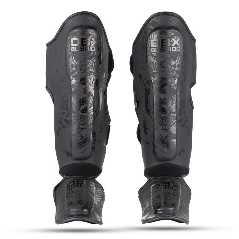DBX Bushido Black Dragon Shin Guards | fekete sípcsontvédő SP-10BlackDragon