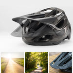 Rockbros LK-99 Mountain Bike Helmet with Adjustable Visor and Magnetic Closure 58-62 cm - Black czarny lights