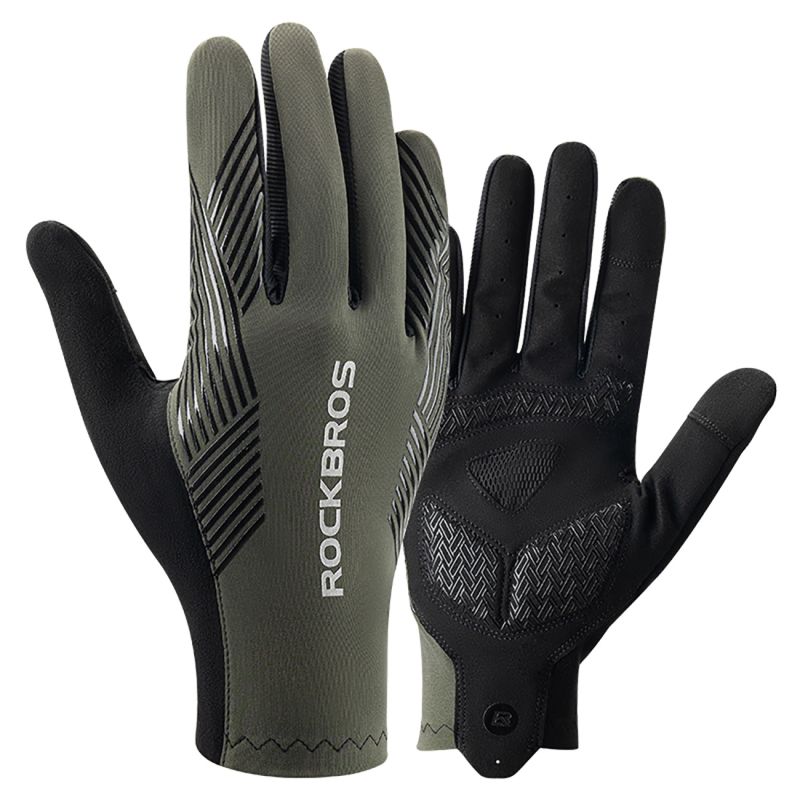 Rockbros cycling gloves spring/summer/autumn, full, size: S - green zielony \ s kesztyű