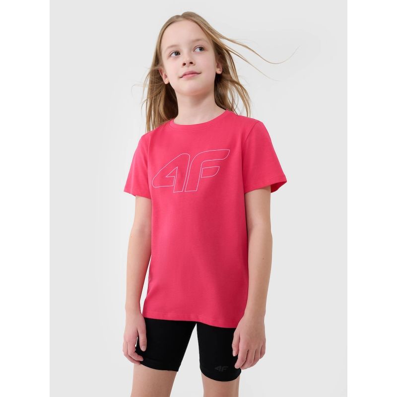 Girls' regular printed T-shirt 4F 4FJWSS25TTSHF2176-55S póló