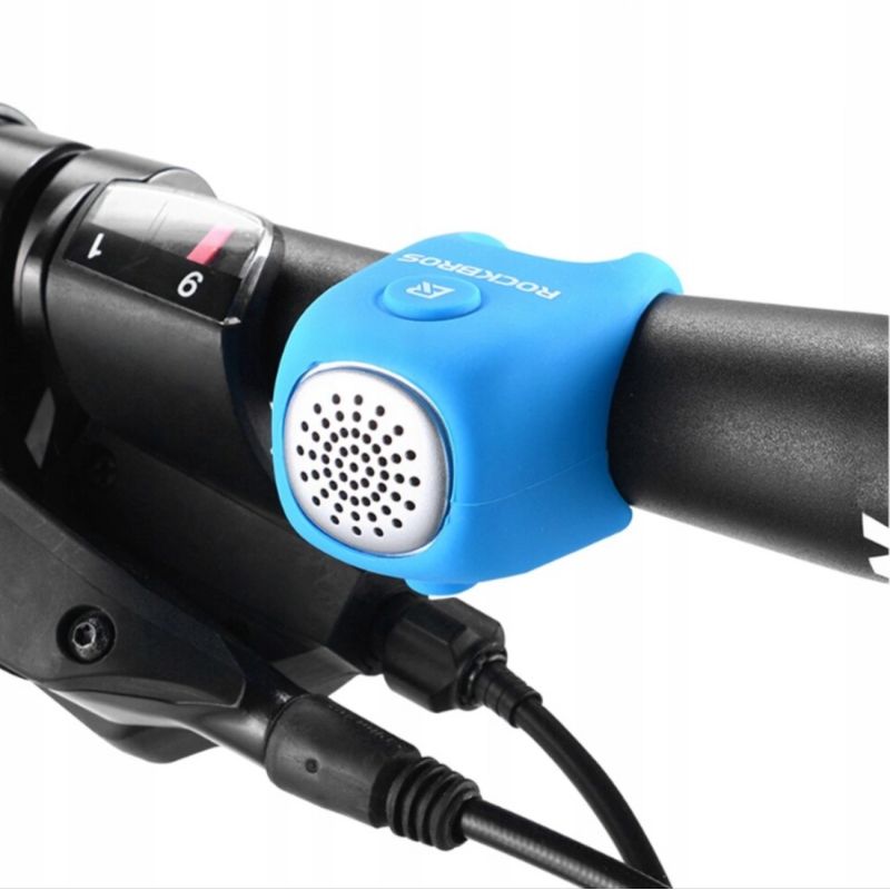 Rockbros electronic bicycle bell - blue