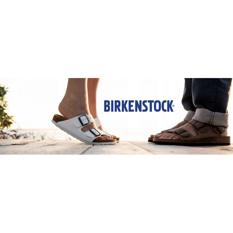 Birkenstock Arizona Birko-Flor Nubuck Stone regular women's/men's flip-flops wide gray (0151211) cipő