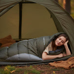Enero Trip Green-Gray Tourist Sleeping Bag With Compression Camp szürke tourist equipment