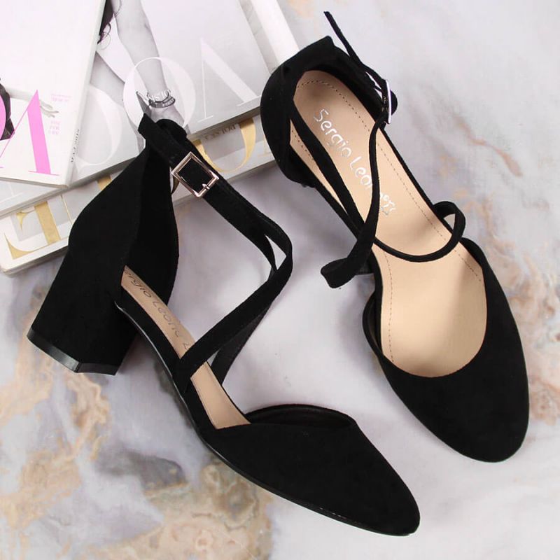 Inny Sergio Leone W SK365A black strappy sandals Túracipő