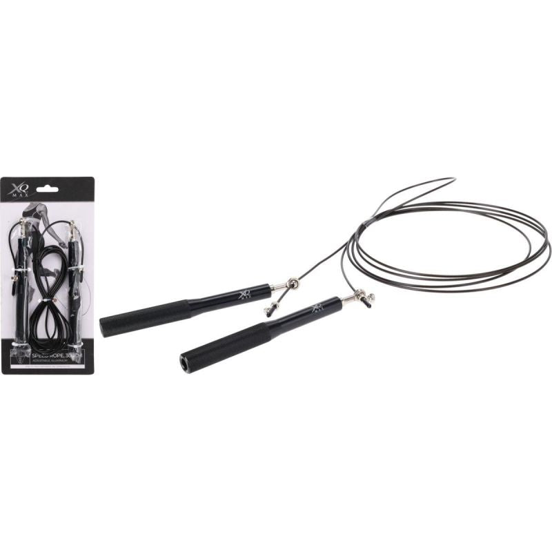 XQMAX Adjustable Speed Skipping Rope Aluminum Handles 300 Cm Black fekete edzéssegítő GSP-7090706