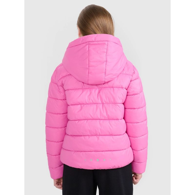 Girls' down jacket with synthetic filling 4F 4FJRAW25TDJAF0816-54S
