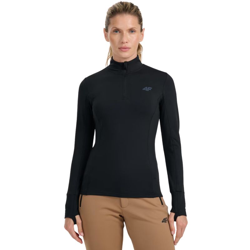 4f Women's thermal sweatshirt F098 deep black 4FWAW25UBRUF098 20S Kiegészítő