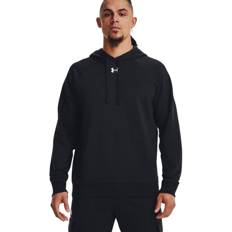 Under Armour Men's Rival Fleece Hoodie 1379757 001 fekete férfi kapucnis pulóver 143586S