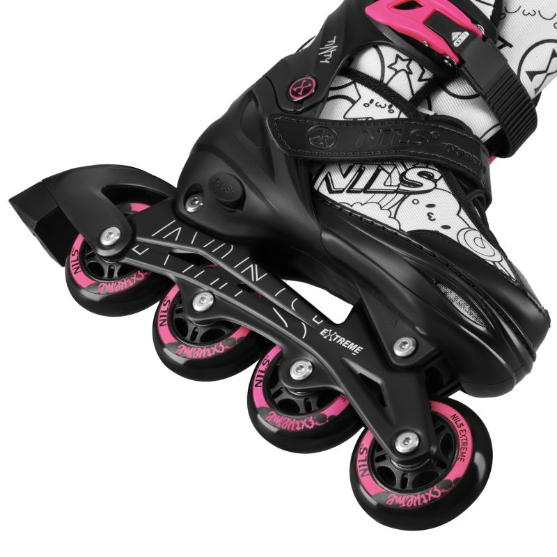 NH10907 4in1 ROLLER SKATES WITH EXTENDED HOCKEY BLADES TINTS PINK SIZE S(31-34) NILS EXTREME rózsaszín utcai cipő