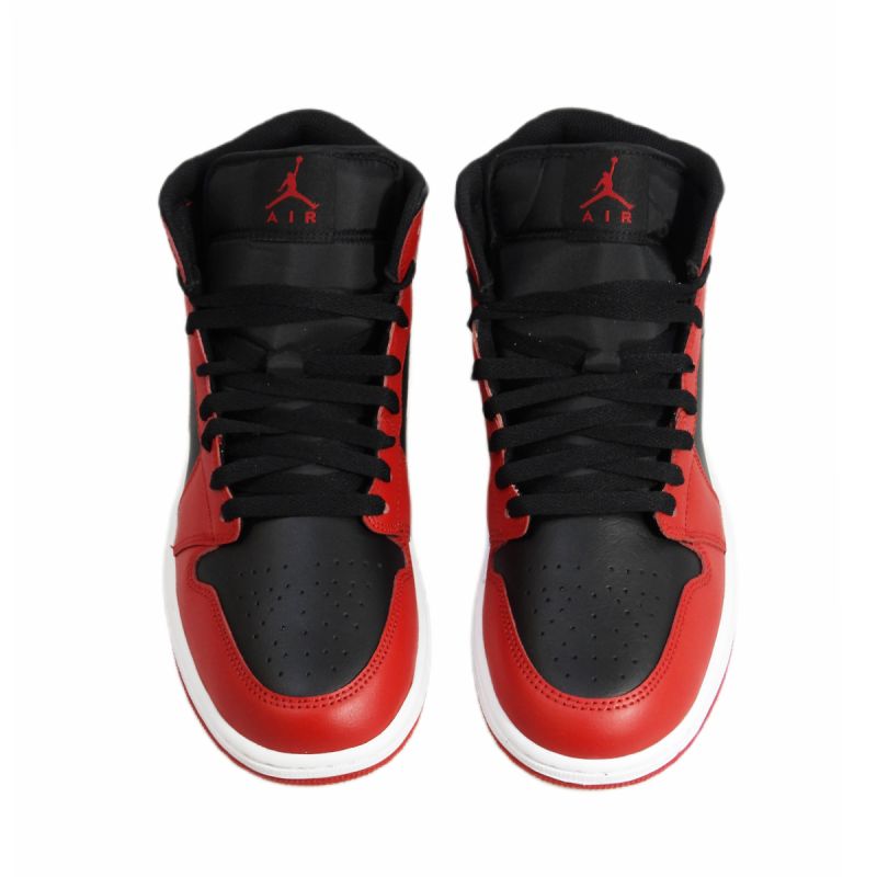 AIR Jordan 1 Mid Men's Basketball Black/Gym Red/White - piros cipő