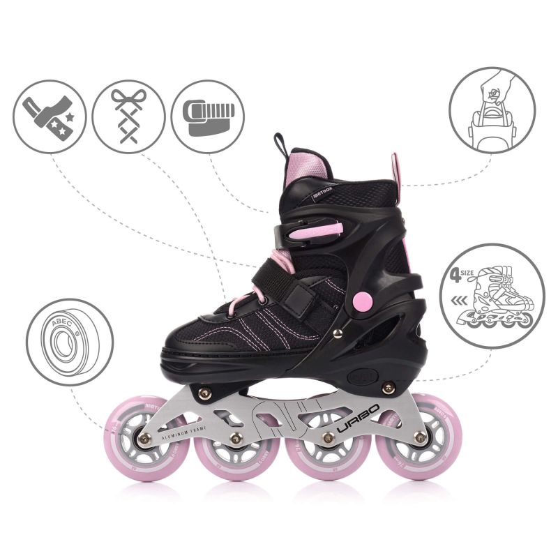 Meteor M 34-37 Urbo Roller Skates Black/Pink