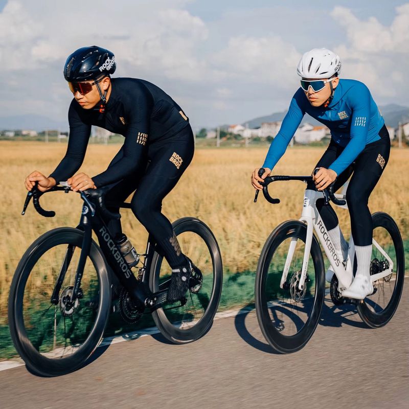 Rockbros Long Fleece Bib Tights with Pad Size - Black fekete nadrág