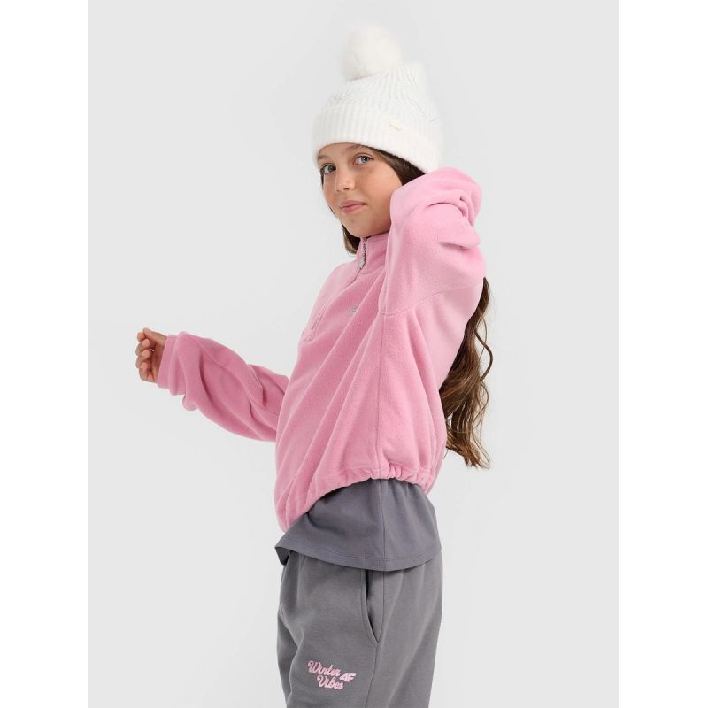 4FWarm oversize fleece with stand-up collar for girls 4F 4FJRAW25TFLEF441-54S pulóver