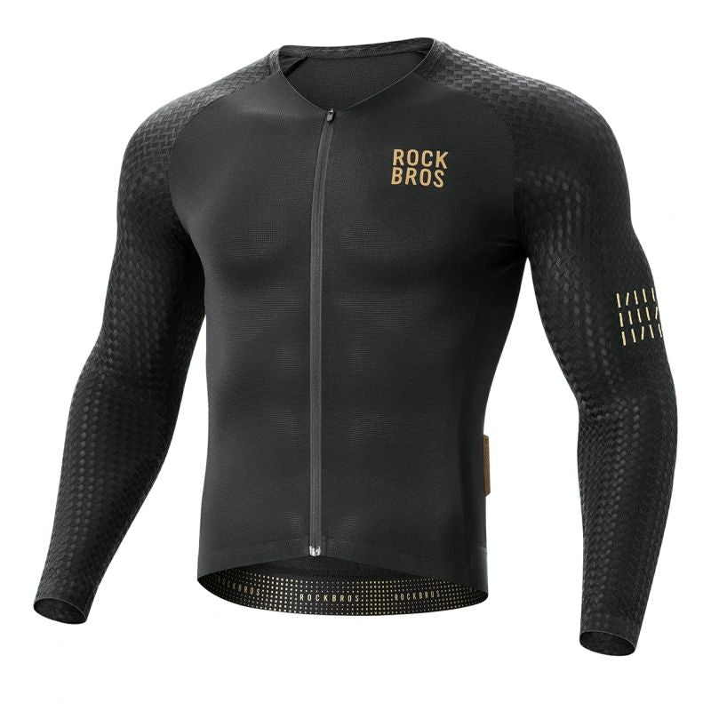 Rockbros Diamond Long Sleeve Cycling Jersey Size M - Black czarny \ m póló