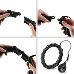 HMS Hula Hop Set HHW11 BLACK with studs and weight + BR163 BLACK PLUS SIZE belt fekete kiegészítő 17-44-634