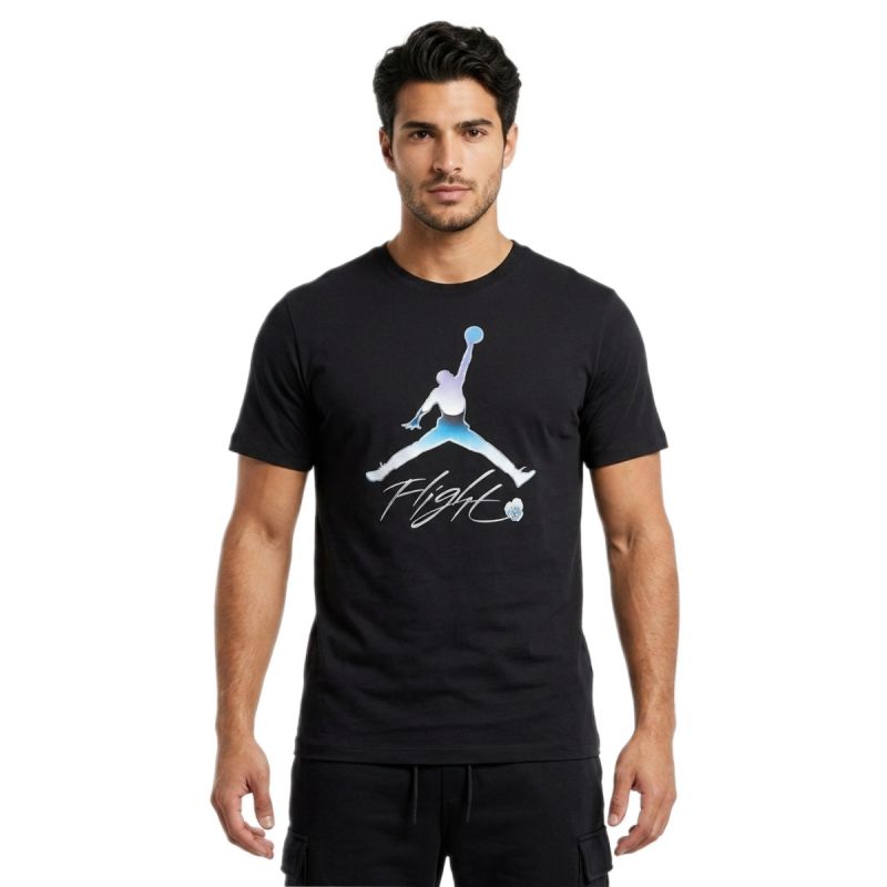 AIR Jordan Graphic Crew Flight Tee Men's Sports T-Shirt Black - fekete póló