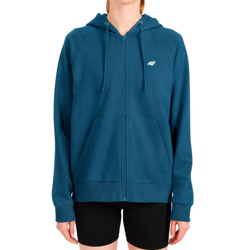 4F Women's sweatshirt F2205 sea 46S zöld kapucnis pulóver 4FWSS26TSWSF220546S
