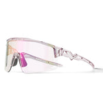 Rockbros Cycling Glasses Photochromic, with UV Protection and Corrective Insert, Clear - Purple różowy glasses, training equipment