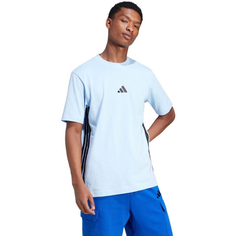 Adidas Men's Essentials 3 Stripes T-shirt blue 2xs póló