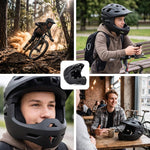 Meteor Hydra S full-face bicycle helmet 51-55 cm black fekete sisak 17894