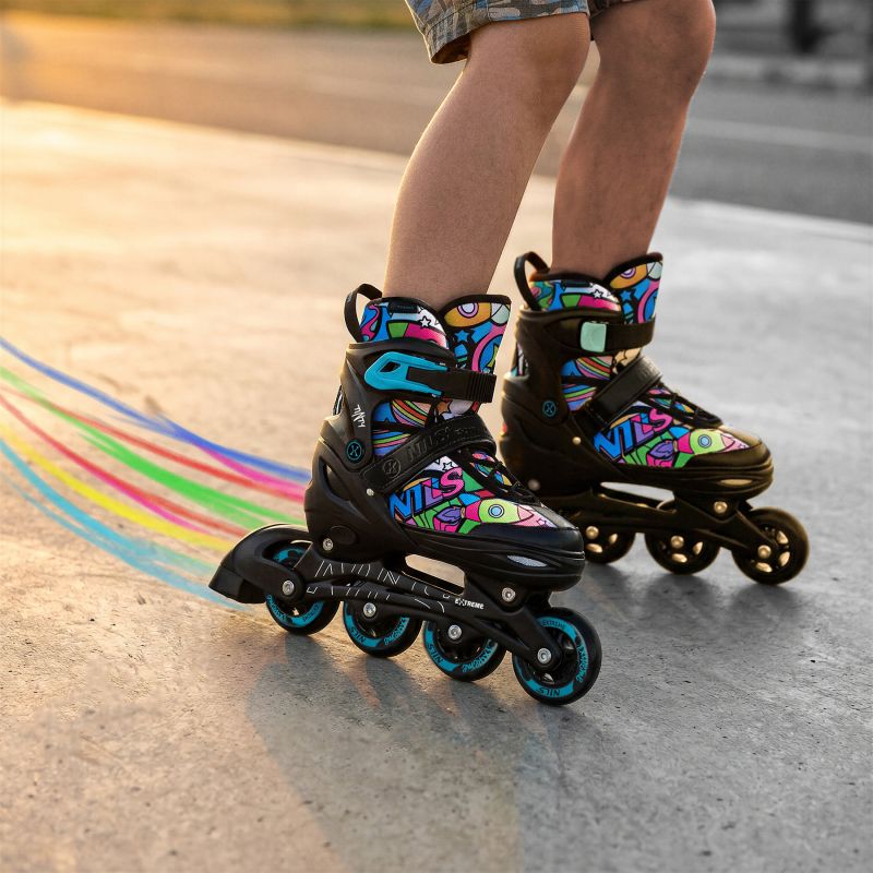 NH10907 4in1 ROLLER SKATES WITH EXTENDED HOCKEY BLADES TINTY GREEN SIZE S(31-34) NILS EXTREME zöld utcai cipő