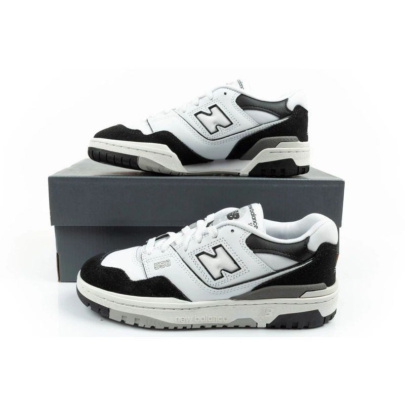 New Balance 550 youth sports sneakers leather fashionable black white fekete utcai cipő