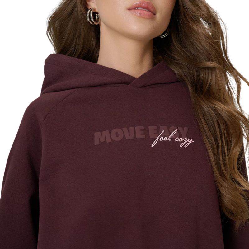 4F Women's sweatshirt F2175 dark 80S barna kapucnis pulóver 4FWSS26TSWSF217580S