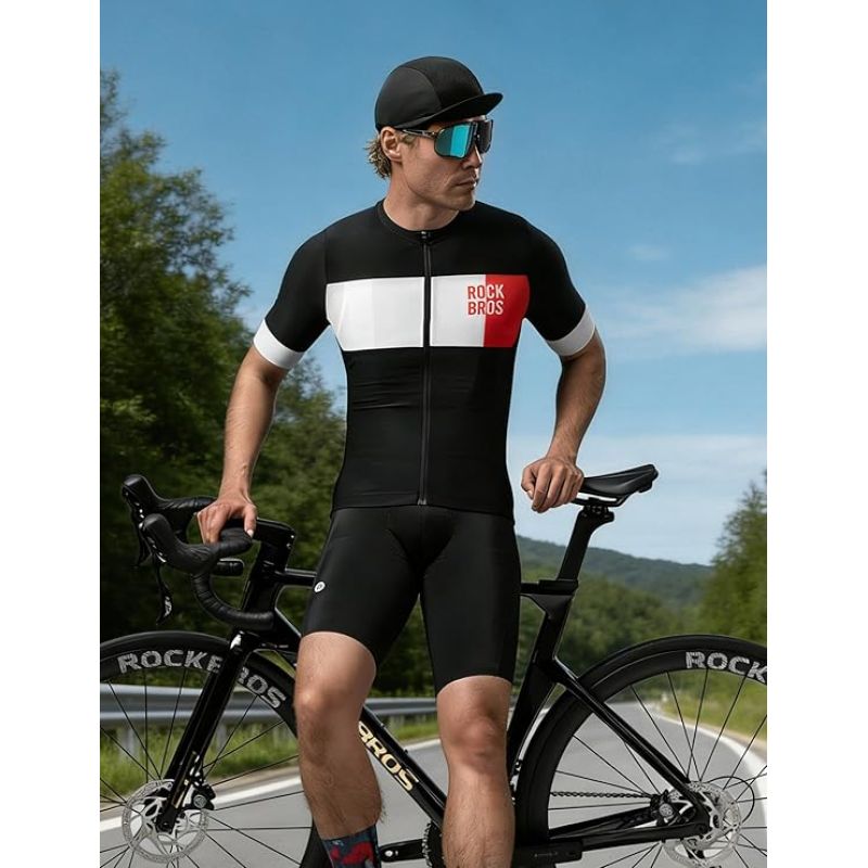 Rockbros Men's Cycling Jersey Black 2XL