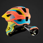 Rockbros TT- children's bicycle helmet with detachable chinbar, size S - yellow-orange żółty || pomarańczowy \ s helmets, martial arts equipment