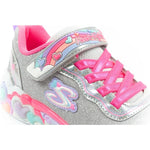 Skechers S Lights LED Children's Velcro for Girls szürke cipő