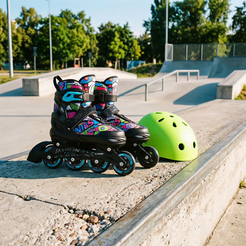 NH10907 4in1 ROLLER SKATES WITH EXTENDED HOCKEY BLADES TINTY GREEN SIZE S(31-34) NILS EXTREME zöld utcai cipő