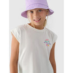 Girls' printed top 4F 4FJRSS24TTSHF2052-11S póló