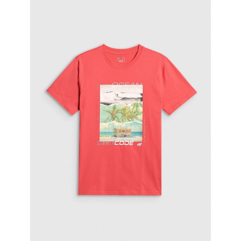 4F Men's regular printed T-shirt póló 4FRSS26TTSHM4304-63S