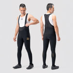 Rockbros Long Fleece Bib Tights with Pad Size - Black fekete nadrág