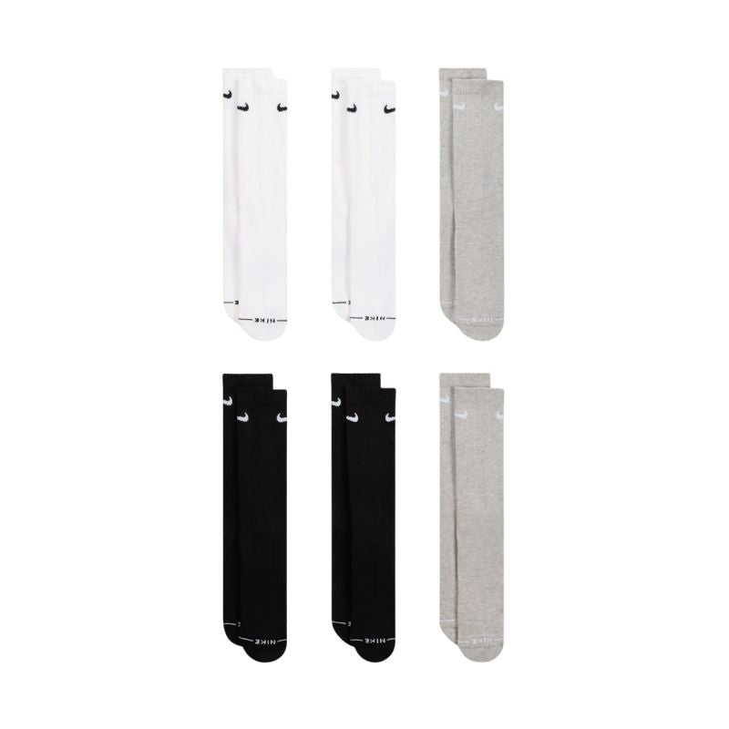 Nike Everyday Elevated Socks 6 Pairs White, Black, szürke zokni