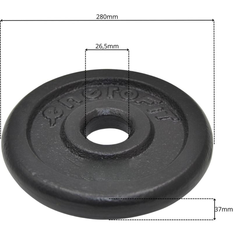 Enero BLACK CAST IRON WEIGHT 10KG FIT Ø26.5 1 pc. fekete weight, strength training equipment, training equipment