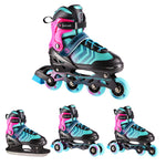 NH18192A 4in1 BLACK-PURPLE SIZE M(34-38) ROLLER SKATES WITH HOCKEY SLEEVE NILS EXTREME lila görkorcsolya