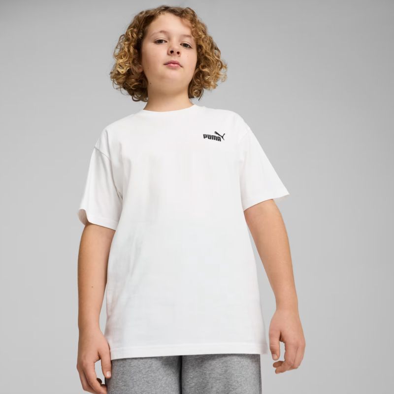 Puma ESS Small No. 1 Logo Relaxed Tee for Kids White 684920