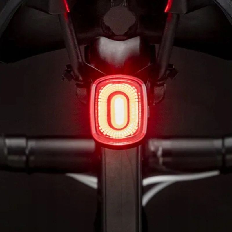 Rockbros Q2S LED Rear Bike Light with Smart Stop System + USB-C - USB-A Cable - Black fekete lights, tourist equipment