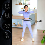HMS Hula Hop Set HHW11 BLACK with studs and weight + BR163 BLACK PLUS SIZE belt fekete kiegészítő 17-44-634