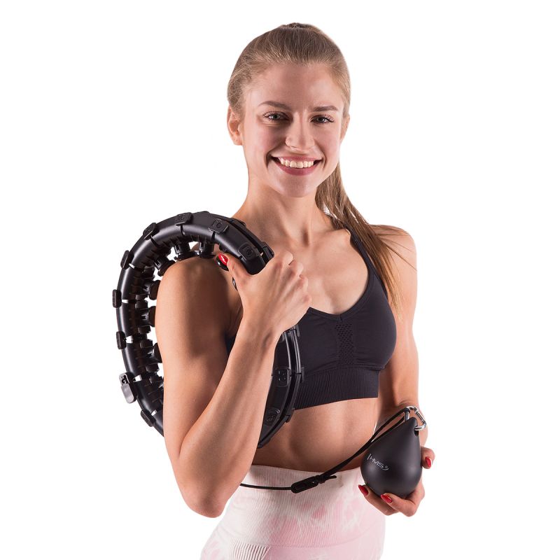 HMS HHW01 hula hoop with studs and weight, black fekete póló 17-44-521