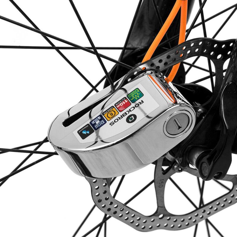 Rockbros Bike Lock with Alarm and Disc Lock - Orange pomarańczowy kiegészítő LBAYG8308-211811