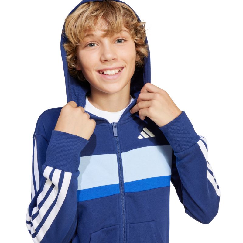 adidas Seasonal Essentials Tiberio 3-Stripes French Terry Tracksuit for Kids Navy Blue JI6035 General