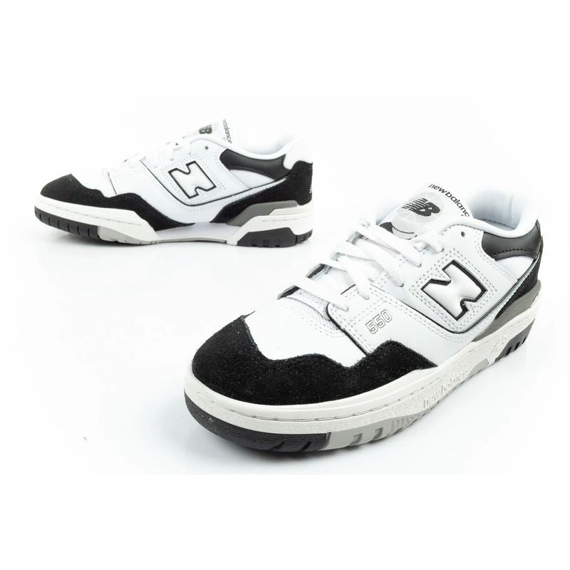New Balance 550 youth sports sneakers leather fashionable black white fekete utcai cipő