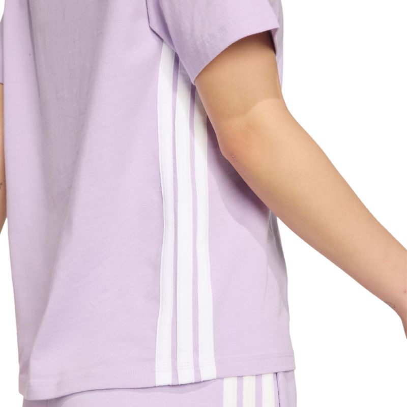 adidas Essentials 3-Stripes Cotton Women's T-Shirt Light Purple JX7619 Ruházat