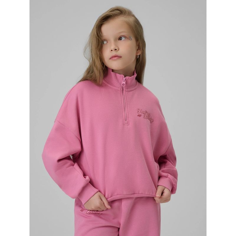 4F Regular sweatshirt without hood for girls kapucnis pulóver 4FJRSS26TSWSF2625-54S