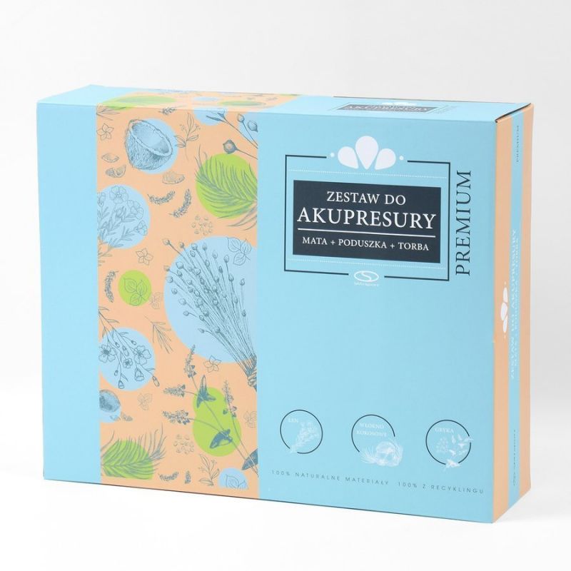 Smj Acupressure mat + pillow sport YG009 Premium Eco (linen coconut buckwheat) Edzőfelszerelés